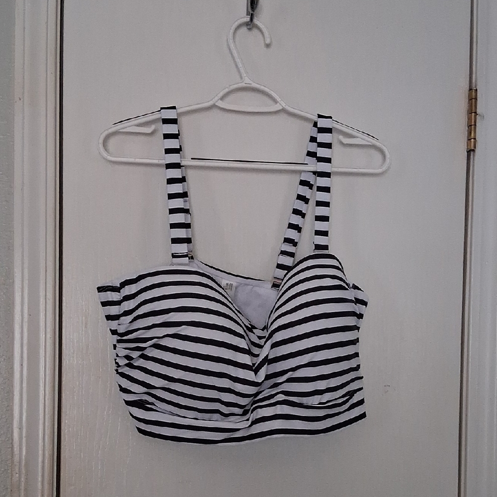 Tempt Me Black & White Bikini Swimsuit Sexy Top sz 22W - Picture 2 of 7